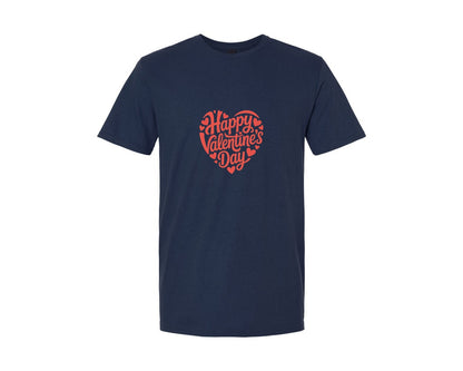 brand:Generic|color:Navy|Happy Valentines Day Lettering 13 Graphic T-Shirt