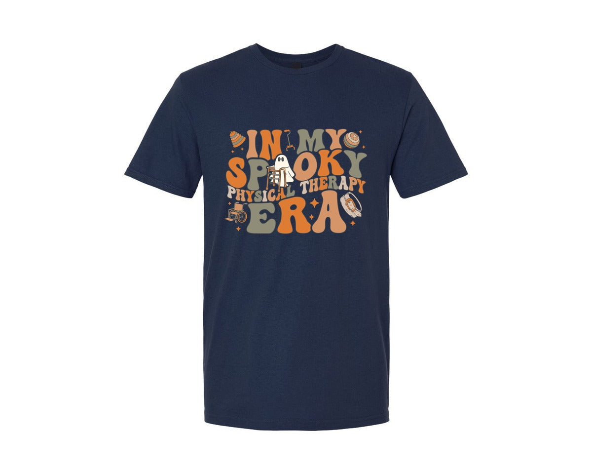 brand:Generic|color:Navy|Halloween Physical Therapy Graphic T-Shirt