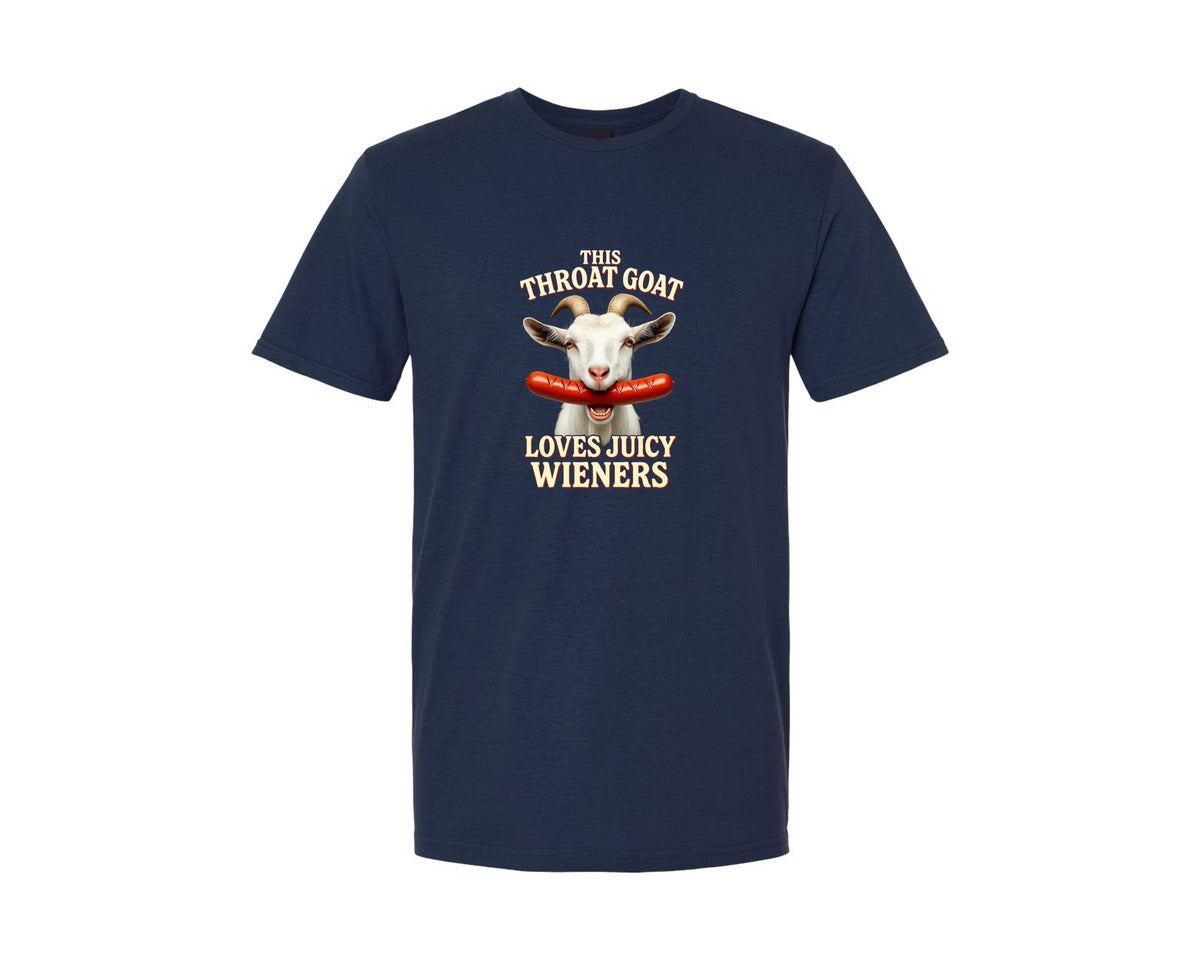 brand:Generic|color:Navy|Throat Goat Juicy Wieners Graphic T-Shirt