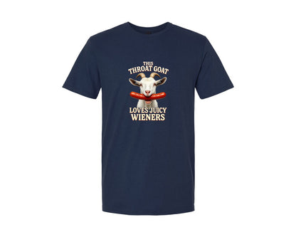 brand:Generic|color:Navy|Throat Goat Juicy Wieners Graphic T-Shirt