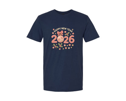 brand:Generic|color:Navy|Happy New Year 2026 Crochet Yarn 10 Graphic T-Shirt