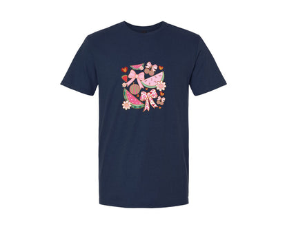 brand:Generic|color:Navy|Boho Watermelon Coquette Graphic T-Shirt