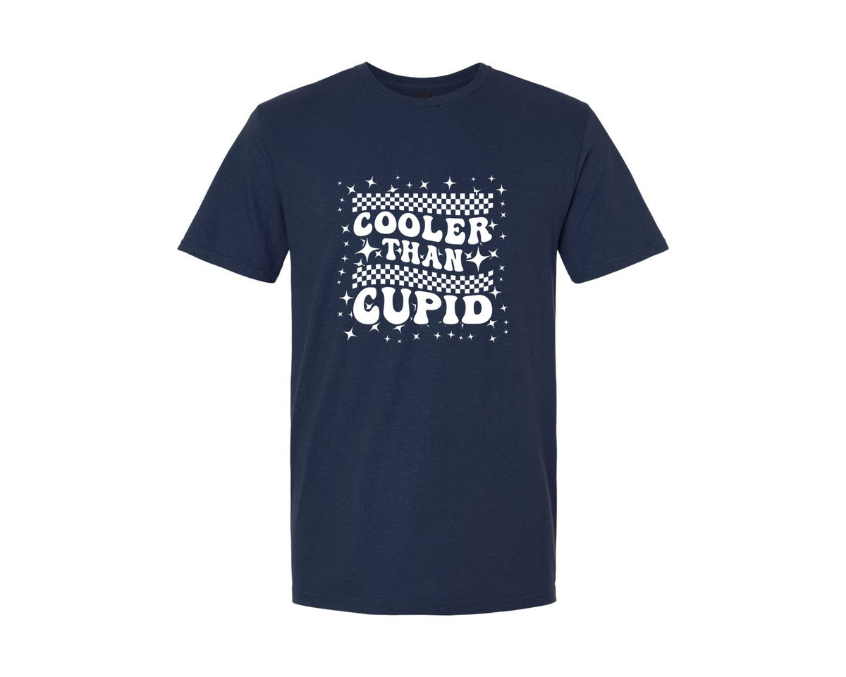 brand:Generic|color:Navy|Cooler Than Cupid Vector Tshirt Design Graphic T-Shirt