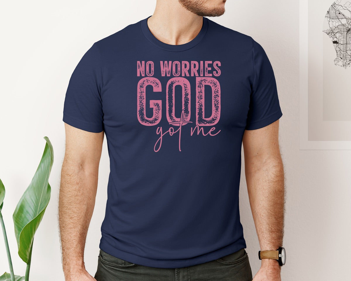 brand:Bella Canvas|color:Navy|Unafraidgod Got Me Christian Q Graphic T-Shirt