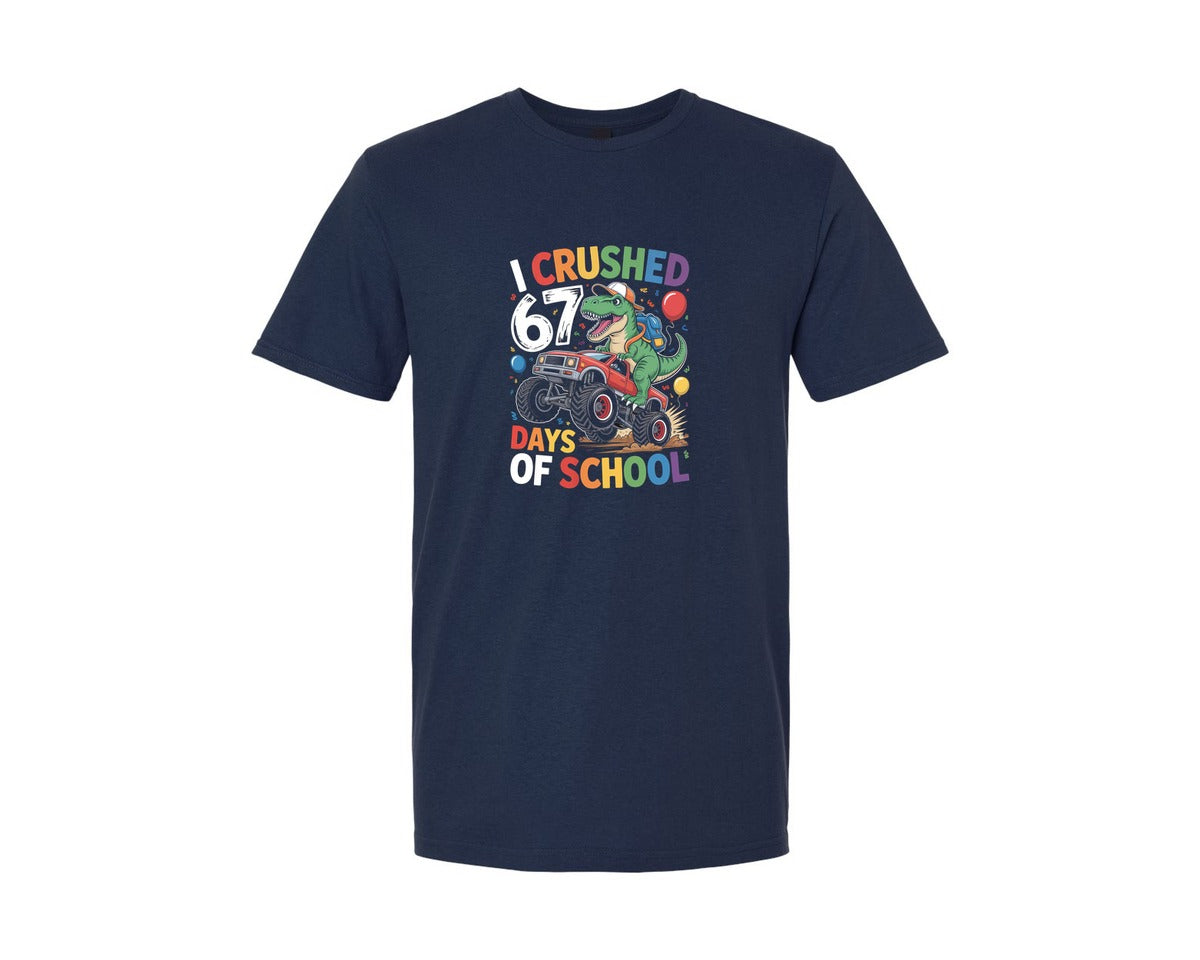 brand:Generic|color:Navy|I Crushed 67 Days Of School 2 Graphic T-Shirt