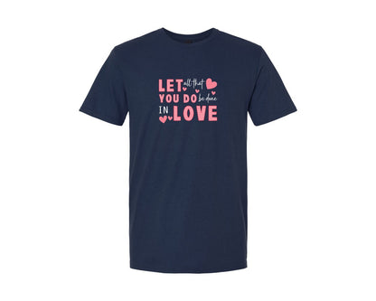 brand:Generic|color:Navy|Let Love Be Valentines Day T Shirt Graphic T-Shirt