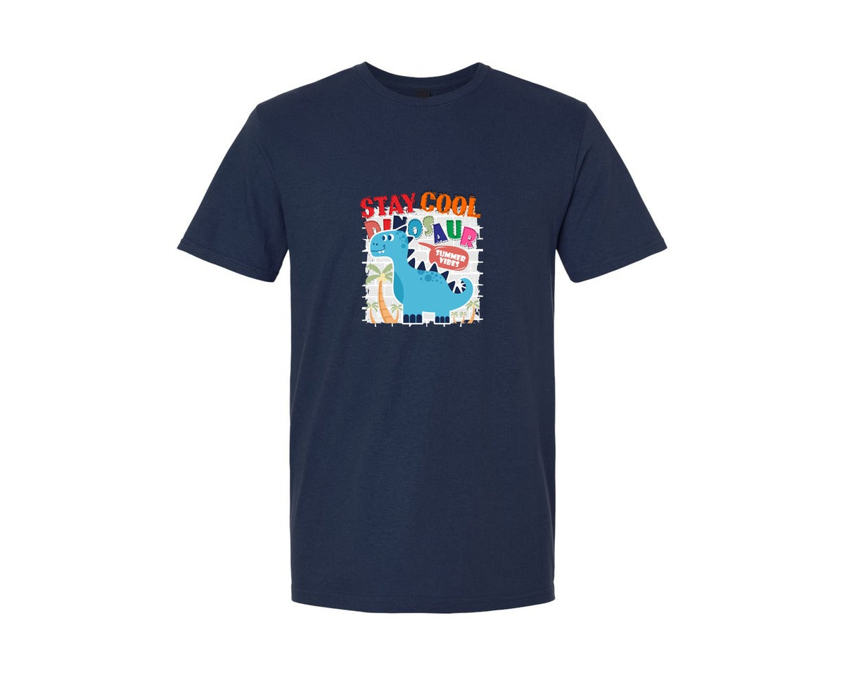 brand:Generic|color:Navy|Cute Dinosaur Cartoon T Shirt Design Graphic T-Shirt