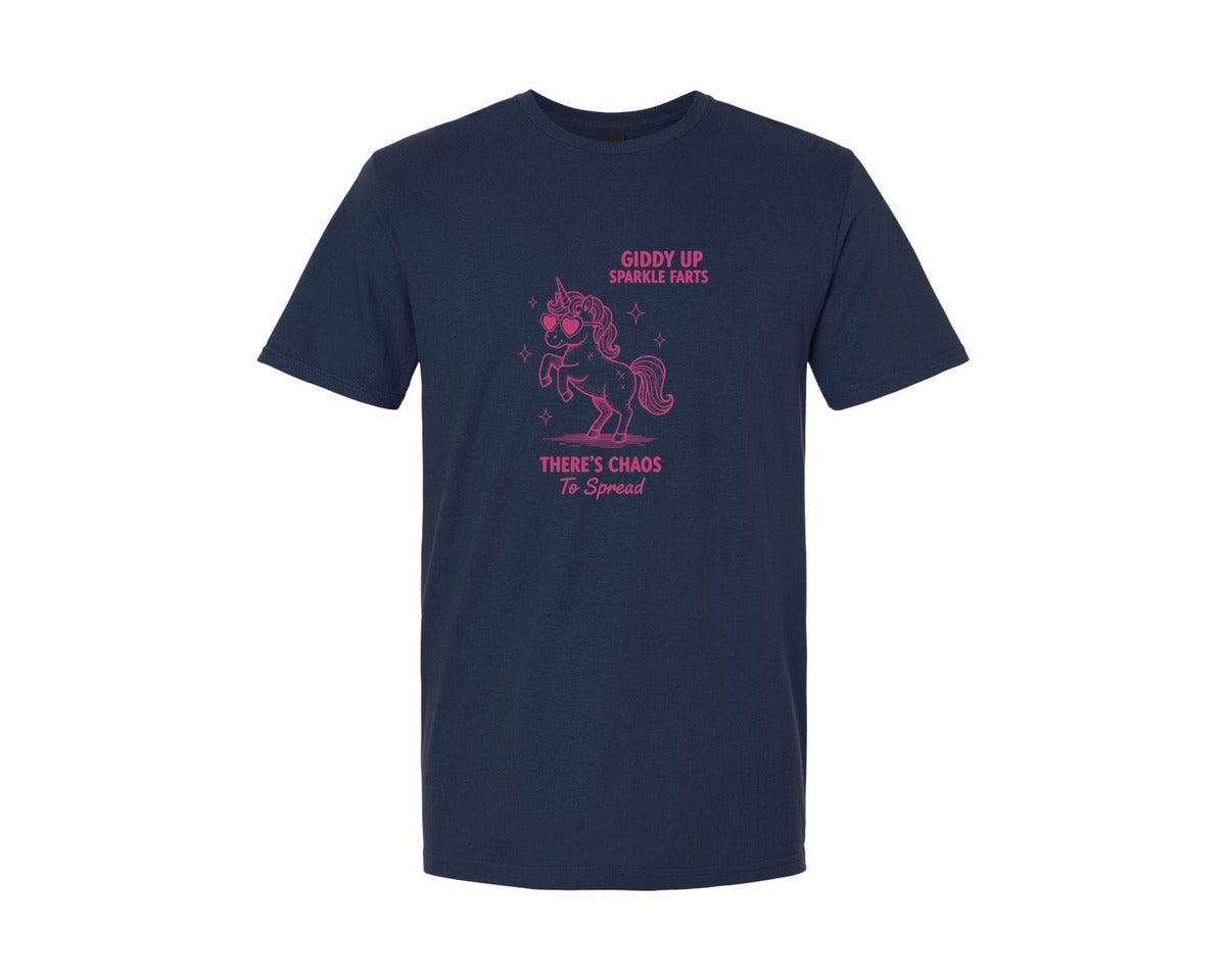 brand:Generic|color:Navy|Giddy Up Sparkle Farts 3 Graphic T-Shirt