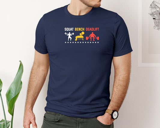 Powerlift Squat Deadlift Weightlifting Graphic T-Shirt