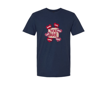 brand:Generic|color:Navy|You Are Enough Valentine 3 Graphic T-Shirt