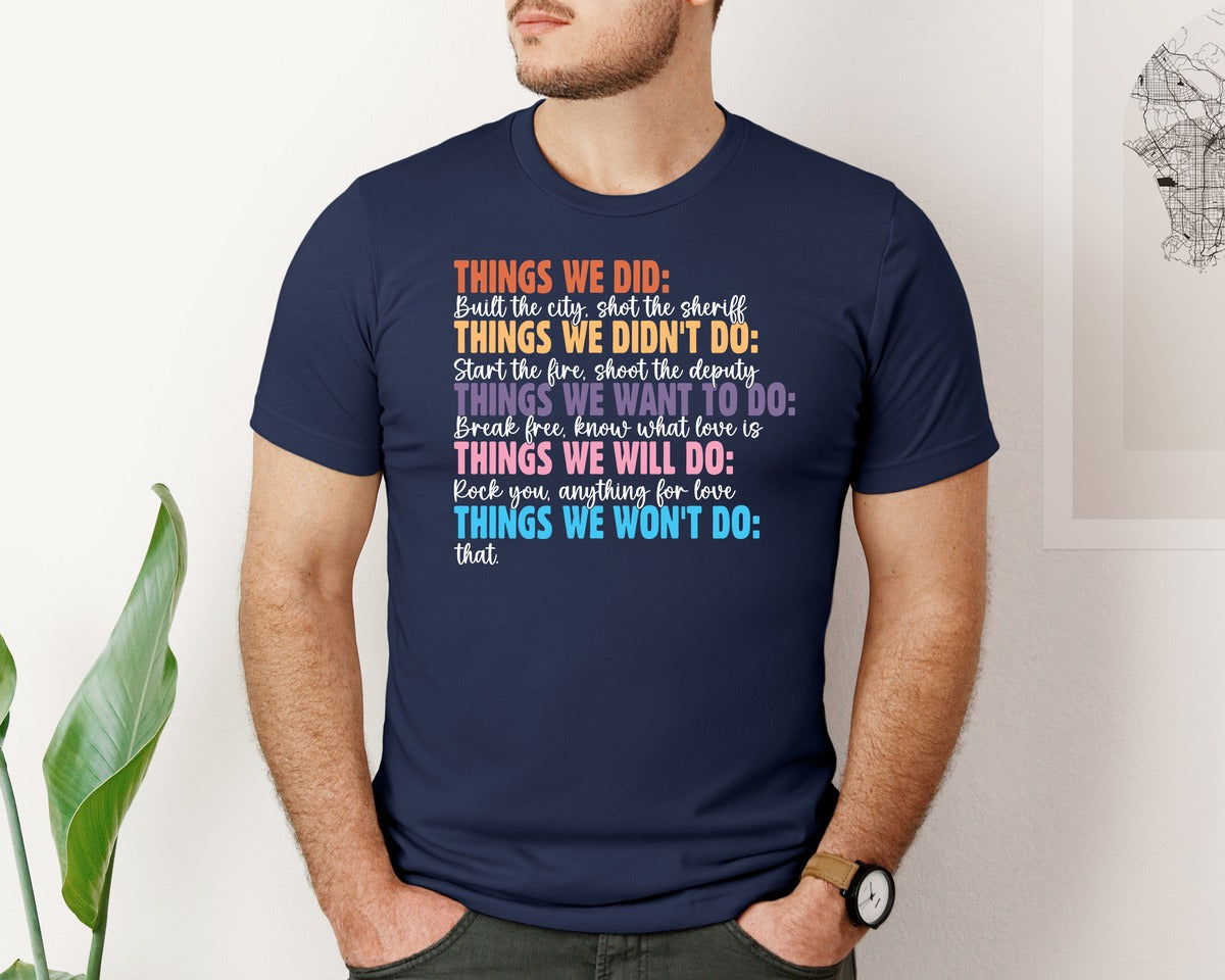 brand:Bella Canvas|color:Navy|Retro Vintage Things We Did Didnt Want Graphic T-Shirt