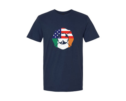 brand:Generic|color:Navy|Usa Flag Firefighter Maltese Cross Graphic T-Shirt