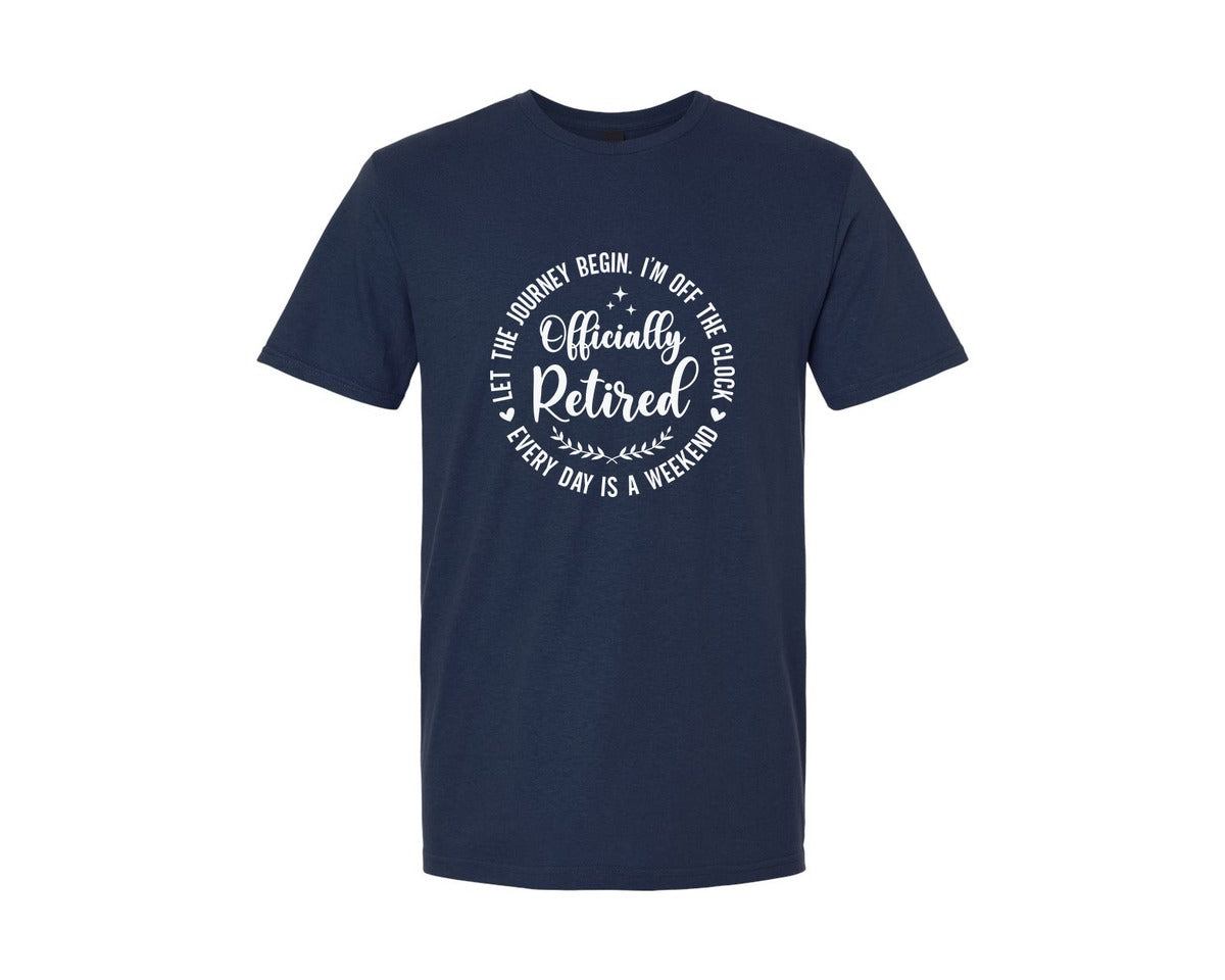 brand:Generic|color:Navy|Officially Retired Retirement Gift Graphic T-Shirt