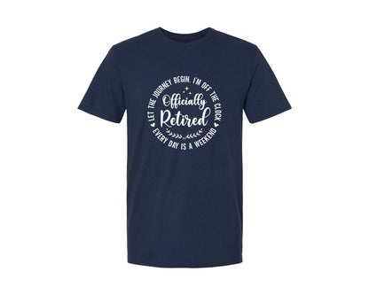 brand:Generic|color:Navy|Officially Retired Retirement Gift Graphic T-Shirt