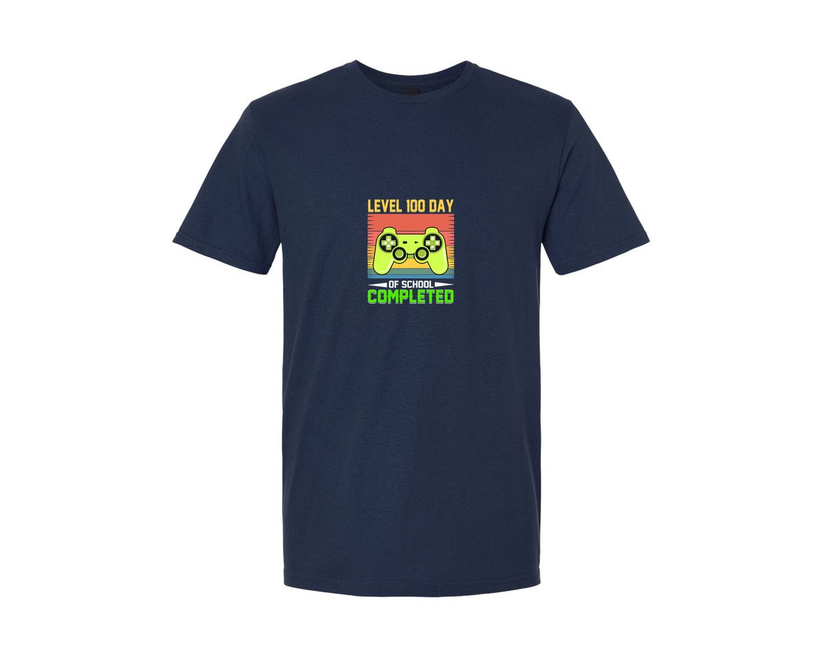 brand:Generic|color:Navy|Level 100 Day Of School Completed Graphic T-Shirt