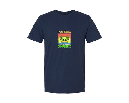 brand:Generic|color:Navy|Level 100 Day Of School Completed Graphic T-Shirt