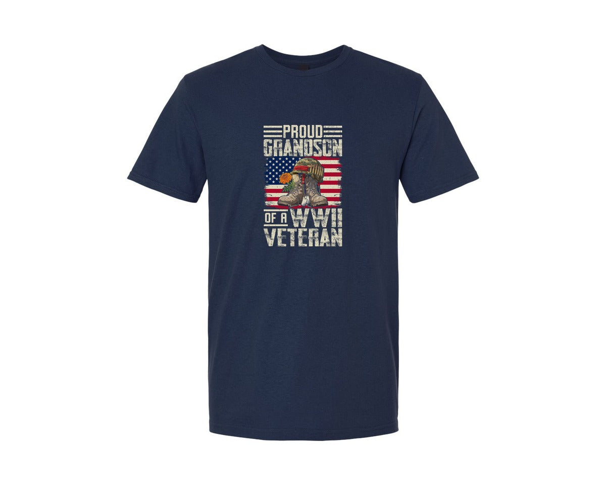 brand:Generic|color:Navy|Wwii Grandson Veterans Day T Shirt Graphic T-Shirt