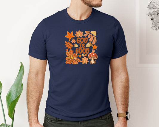 Boho Fall Christian God Is Good Graphic T-Shirt