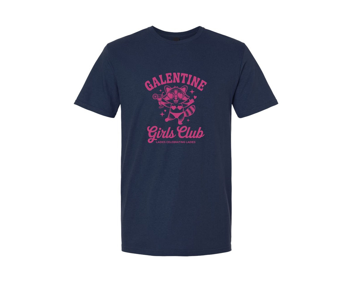 brand:Generic|color:Navy|Galentine Girls Club Ladies Celebrating Graphic T-Shirt
