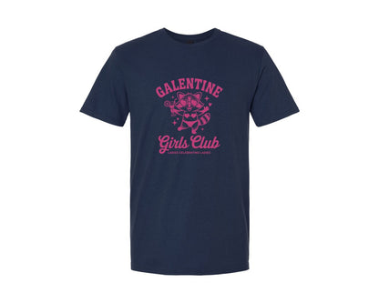 brand:Generic|color:Navy|Galentine Girls Club Ladies Celebrating Graphic T-Shirt