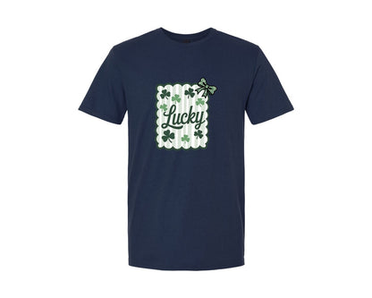 brand:Generic|color:Navy|Lucky Postage Stamp St Patricks 2 Graphic T-Shirt