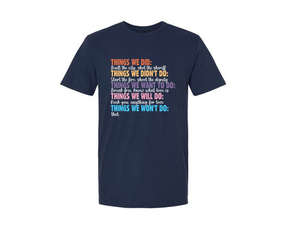 brand:Generic|color:Navy|Retro Vintage Things We Did Didnt Want Graphic T-Shirt