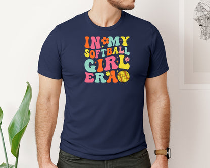 brand:Bella Canvas|color:Navy|In My Softball Girl Era T Shirt Graphic T-Shirt