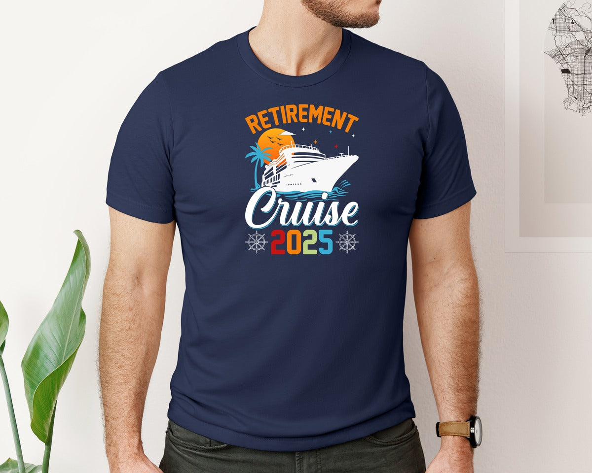 brand:Bella Canvas|color:Navy|Retirement Cruise T Shirt Graphic T-Shirt
