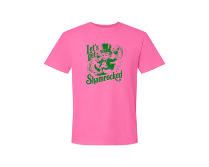 brand:Comfort Colors|color:Neon Pink|Lets Get Shamrocked Design 7 Graphic T-Shirt