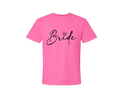 brand:Comfort Colors|color:Neon Pink|Bride Wedding Bridal Party 2 Graphic T-Shirt