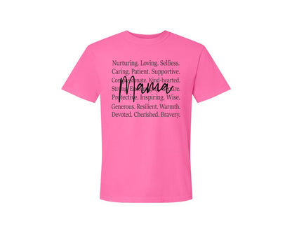 brand:Comfort Colors|color:Neon Pink|Mama Words Mothers Day Graphic T-Shirt