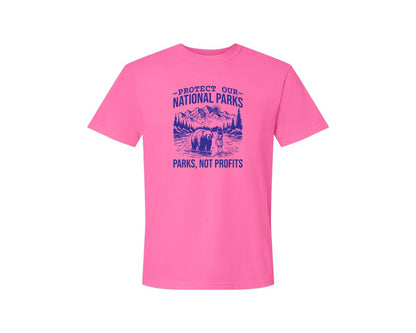 brand:Comfort Colors|color:Neon Pink|Protect Our National Parks Shirt Save Graphic T-Shirt
