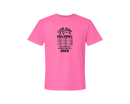 brand:Comfort Colors|color:Neon Pink|Volleyball Team Volleyball Team Graphic T-Shirt