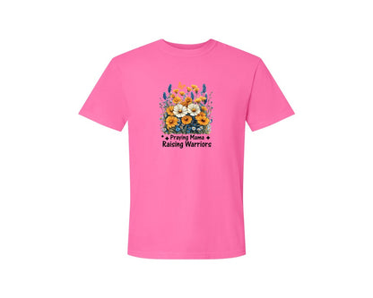 brand:Comfort Colors|color:Neon Pink|Praying Mama Boho Floral Mama 2 Graphic T-Shirt