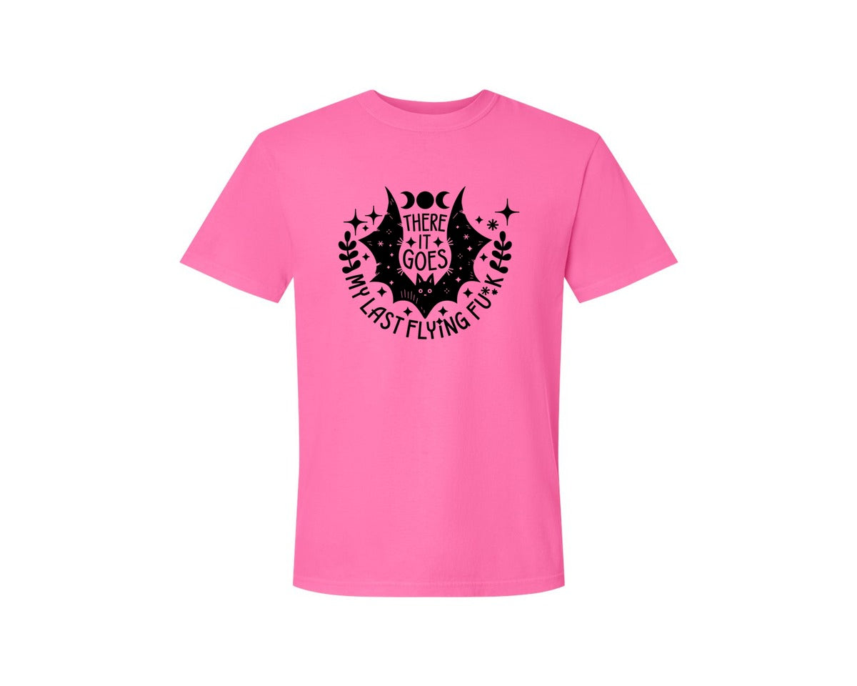 brand:Comfort Colors|color:Neon Pink|There It Goes My Last Flying Fck 2 Graphic T-Shirt