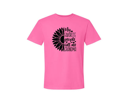 brand:Comfort Colors|color:Neon Pink|Grandma Sunflower Grandma Graphic T-Shirt
