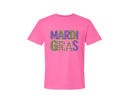 brand:Comfort Colors|color:Neon Pink|Mardi Gras Festive Des Graphic T-Shirt