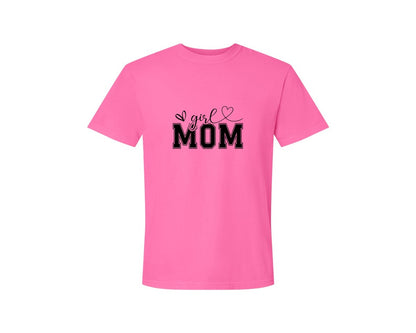 brand:Comfort Colors|color:Neon Pink|Girl Mom Mothers Day Mama Graphic T-Shirt