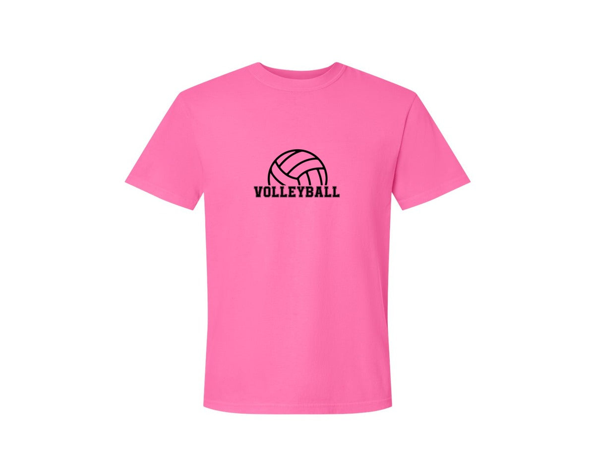 brand:Comfort Colors|color:Neon Pink|Volleyball 15 Graphic T-Shirt