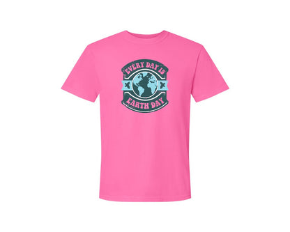 brand:Comfort Colors|color:Neon Pink|Everyday Is Earth Day Graphic T-Shirt