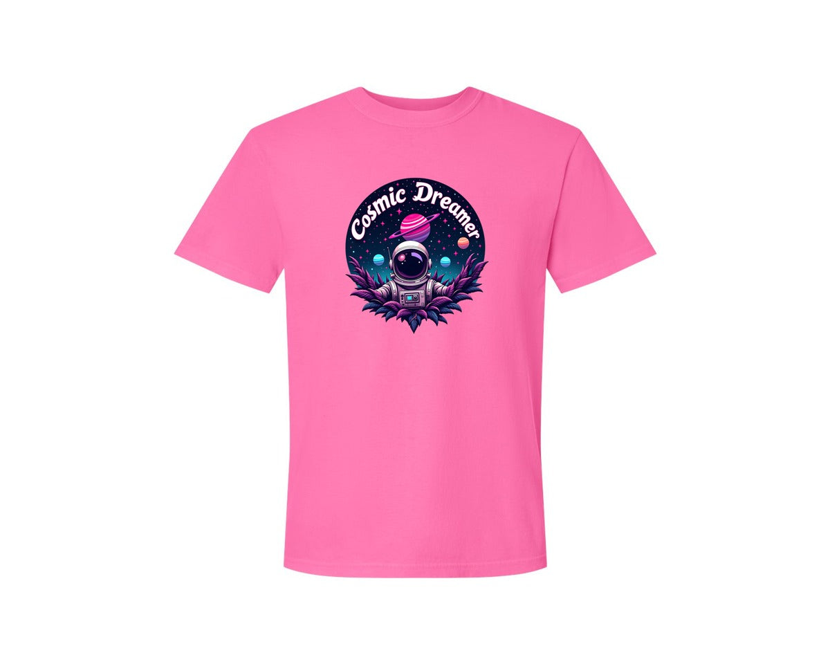 brand:Comfort Colors|color:Neon Pink|Cosmic Dreamer T Shirt Design Graphic T-Shirt