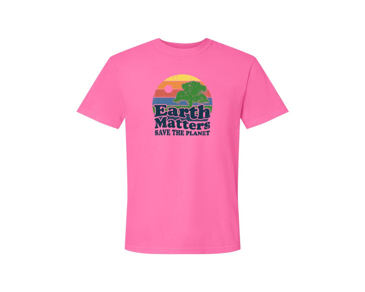 brand:Comfort Colors|color:Neon Pink|Earth Matters Save The Planet T Shirt Graphic T-Shirt