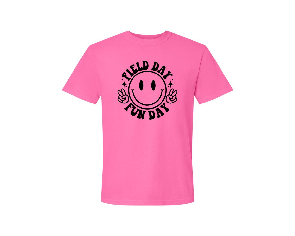 brand:Comfort Colors|color:Neon Pink|Field Day Fun Day Field Day Graphic T-Shirt