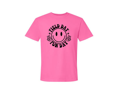 brand:Comfort Colors|color:Neon Pink|Field Day Fun Day Field Day Graphic T-Shirt