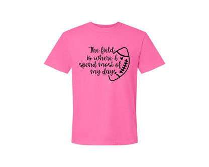 brand:Comfort Colors|color:Neon Pink|Football Mom 103 Graphic T-Shirt