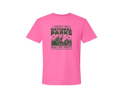brand:Comfort Colors|color:Neon Pink|Protect Our National Parks Defund Doge 2 Graphic T-Shirt