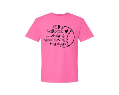 brand:Comfort Colors|color:Neon Pink|Baseball Mom Softball Mom 2 Graphic T-Shirt
