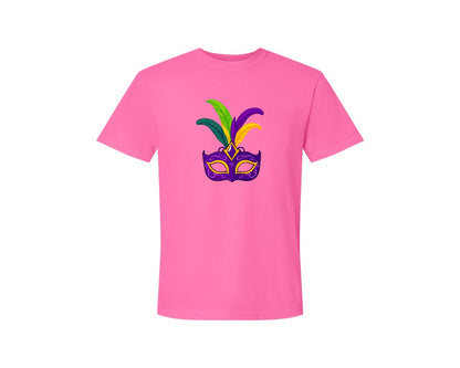 brand:Comfort Colors|color:Neon Pink|Mardi Gras Mask T Shirt Design 4 Graphic T-Shirt