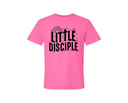 brand:Comfort Colors|color:Neon Pink|Retro Little Disciple Tshirt Kids Graphic T-Shirt