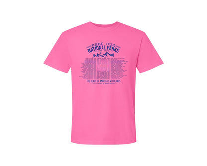 brand:Comfort Colors|color:Neon Pink|Keep Our National Parks Pristine And Graphic T-Shirt